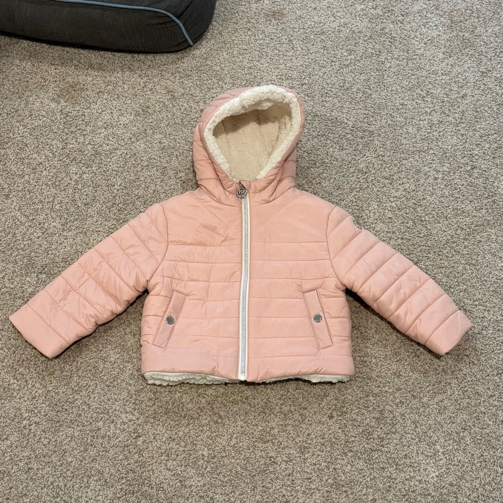 Michael Kors Girls Quilted Hooded Jacket with Plush Lining